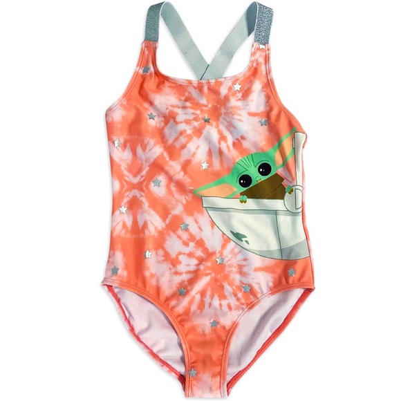 Star Wars Swim Brand New One Piece Baby Yoda Swimsuit Girls Xs 45